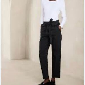 Banana Republic Utility Black Tie Waist Pants